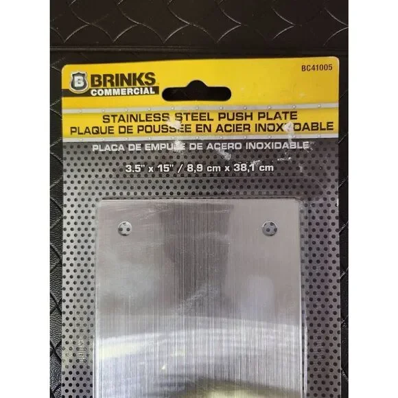 2-Brinks Commercial Stainless Steel Push Plate #B5 - Picture 4 of 5